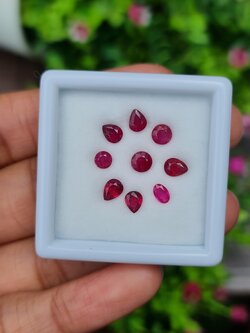 พลอย ทับทิม สยาม Siam Ruby sapphire 9 เม็ด 3.65 กะรัต (Cts.) พลอยแท้ อัญมณีมงคลประจําวันเกิด เครื่องประดับพลอย