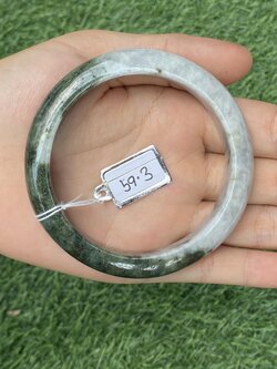 1106 หยก พม่า แท้ Jade กำไลหยก 56.6 มม (Jadeite bracelet) พม่า (Myanmar)