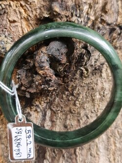 JB6804081 หยก พม่า แท้ Jade กำไลหยก 57.2 มม. (Jadeite bracelet) พม่า (Myanmar)