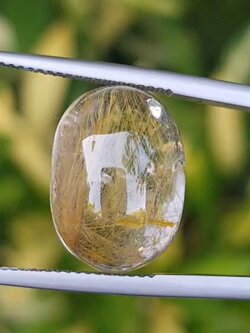 ไหมทอง ควอตซ์ Golden Rutilated Quartz 16.62 กะรัต Cts.พลอยแท้ อัญมณีมงคลประจําวันเกิด เครื่องประดับพลอย