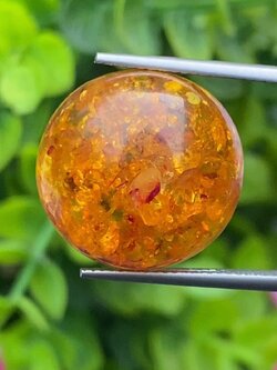 อำพัน Amber 9.13 กะรัต พลอยแท้ อัญมณีมงคลประจําวันเกิด เครื่องประดับพลอย