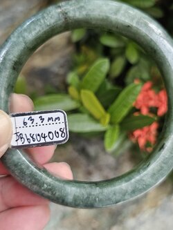 JB6804008 หยก พม่า แท้ Jade กำไลหยก 63.3 มม. (Jadeite bracelet) พม่า (Myanmar)