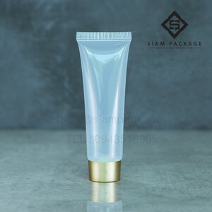 หลอดโฟม 15g. หลอดเกลียว หลอดโฟมใสฝาทองด้าน