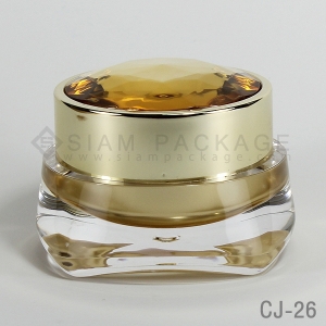 กระปุก อะคริลิค ทรงกลมฝาเพชร รหัส CJ-26