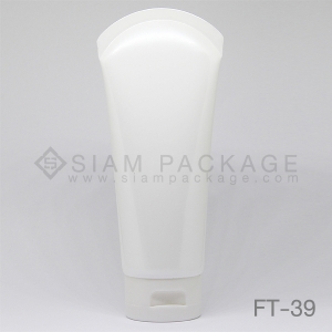 หลอดโฟมสีขาว ก้นโค้ง ฝาฟลิป หลอดครีม รหัส FT-39