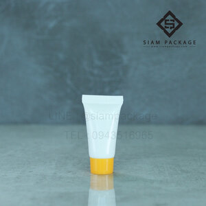 หลอดโฟม ฝาเกลียว ขนาด 5g. หลอดขาวฝาสีส้ม