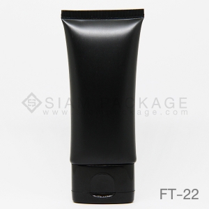 หลอดโฟมแบน สีดำ ฝาฟลิป หลอดครีม รหัส FT-22