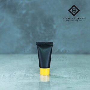หลอดโฟม ฝาเกลียว ขนาด 5g. หลอดดำฝาเหลือง