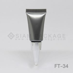 หลอดโฟมสีเงิน ฝาหัวกระสุน สีเงิน หลอดครีม รหัส FT-34