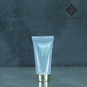 หลอดโฟม 30g. หลอดใสฝาเกลียวทองเงา