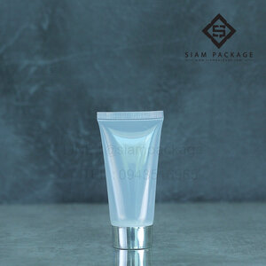 หลอดโฟม 30g. หลอดใสฝาเกลียวเงินเงา