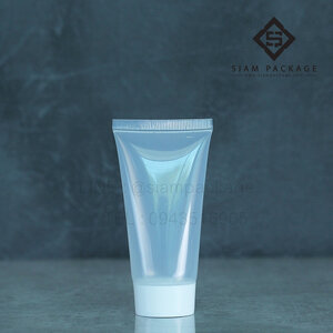 หลอดโฟมใส 50g. ฝาเกลียวสีขาว