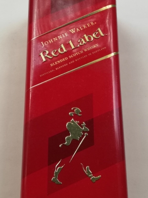 ของสะสม กล่องสังกะสี (กล่องโลหะ) กล่องเหล้า เรด เลเบิ้ล สีแดง Johnie Walker Red Lable