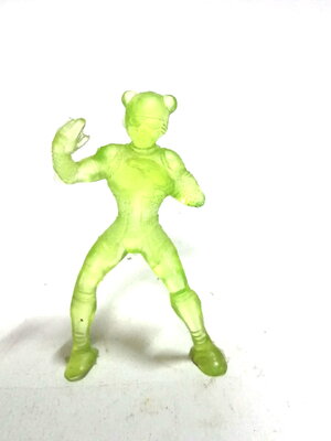 ตุ๊กตุ่นยางแอนท์ สีเขียวใส หุ่นยนต์ผู้หญิงผู้ช่วย จากขบวนการแฟลชแมน ขนาดตามรูป เก่าเก็บสภาพดี