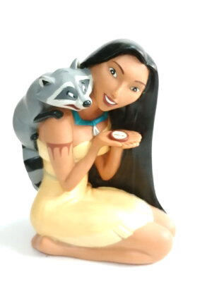 ฟิกเกอร์ เจ้าหญิงดีสนีย์ โพคาฮอนทัส กระปุกออมสินขนาดใหญ่ เป็นซอฟไวนิล ขนาดตามรูป สภาพดี มีรอยบ้าง