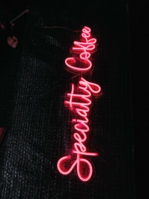 ้ายไฟนีออยดัด LED #Specitty Collee #แสงสีชมพู #อะคริลิคใสวางหลัง 3 มิล