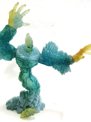 ฟิกเกอร์ AFC (แอคชั่นฟิกเกอร์) ICE MAN ไอส์แมน จาก X-MEN ขนาดสูง 20 ซม. ใส่น้ำแล้วกดกลไกฉีดได้ ตัวใสสีฟ้า ขยับแขนได้ งานเก่าปี 1999 สภาพสะสมเก่าเก็บ