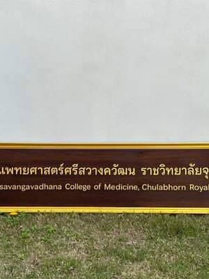 ป้ายถือนำขบวนถือ 2คน ขนาด 40x180cm