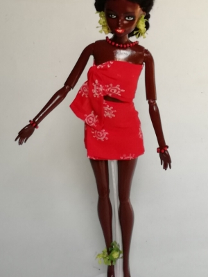 Very Special offer, The only 1 piece, handmade custom doll, 12" as an actress from the play "Ngoh Pa", she is "Ms. Lamhab", she woke up early, dress nicely, put a wooden comb on the head, wearing flower earing, neckace and bracela