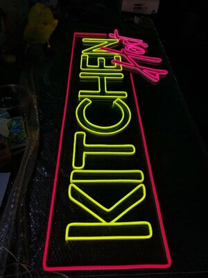 งานป้ายไฟนีออน LED - KITCHEN Host