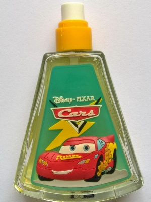 ขายของสะสม ขวดน้ำหอม edt ขวดแก้วพิมพ์ยางลายนูน ดิสนีย์ คาร์ CARS มือ 2 เป็น เทสเตอร์