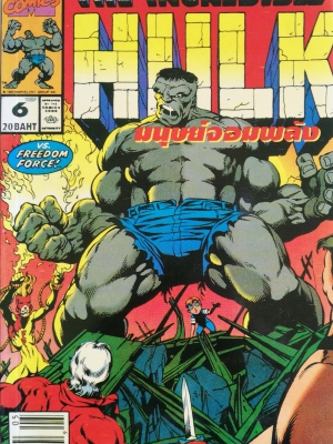 พ็อคเก็ตบุ๊คสะสมแนวอนิเมชั่น หนังสือการ์ตูนเก่า the Incredible Hulk ฉบับที่6 May 1990-Jan 1990