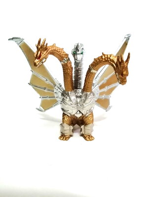 กาชาปอง เมก้าคิงส์กีโดร่า มังกรเหล็กสามหัวจากก๊อตซิลล่า 1991 จากหัวถึงปลายหางยาว 5 นิ้ว งาน เก่่า