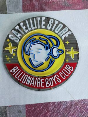 ป้ายไฟนีออนดัด LED ติดสแตนเลสเงาด้านหลัง