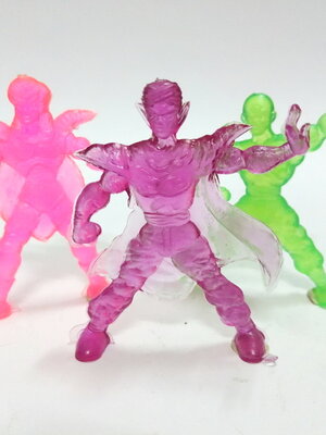 ตุ๊กตุ่นยาง ดราก้อนบอล เทนชินฮัน(เขียว) พิคโคโล่(ม่วง) จีส หน่วยรบกีนิว(ชมพูสะท้อนแสง)