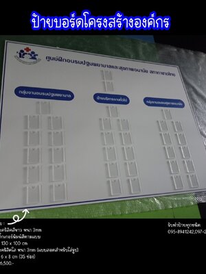 ป้ายบอร์ดโครงสร้างองค์กร ขนาด 130 x 100 cm