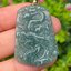 หยก พม่า แท้ จี้หยก (Burmese jadeite) แกะสลักมังกร 44.17 กะรัต (Cts.) หยกแท้ อัญมณีมงคลประจําวันเกิด เครื่องประดับหยก