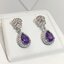 ชุดเครื่องประดับพลอย อเมทิส Amethyst Jewelry ตัวเรือนเงินแท้ ชุบทองคำขาว เพชร CZ คัดคุณภาพ