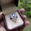 แหวน พลอย ไพลิน Blue Sapphire Silver Ring 3.0 กะรัต (Cts.) เผาใหม่ size 53