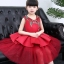 Pre-order ชุดราตรีสั้น ชุดออกงาน สีแดง แขนกุด แต่งระบายเป็นชั้น ๆ ซิปหลัง