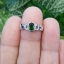 แหวน พลอย กรีนโครม ไดออฟไซด์ Green Chrome Diopside Silver Ring (Size) 53 ตัวเรือนเงิน ชุบทองคำขาว/โรเดียม