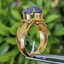 แหวน พลอยแท้ ไพลินพม่า ดิบ (Size) 58 Blue Sapphire Silver Ring ตัวเรือนเงินชุบทอง