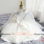 Pre-order ชุดราตรีเด็ก ชุดออกงานสไตล์เจ้าหญิง สีขาว แขนยาว เรียบหรู กระโปรงผ้าแก้ว