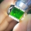 หยก พม่า แท้ Jade แหวนหยก หยกส่องเขียว (ฺBlack jadeite) ดิบ (Size) 58 ไม่ผ่านการปรับปรุง (Type A) พม่า (Myanmar)