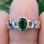 แหวน พลอย กรีนโครม ไดออฟไซด์ Green Chrome Diopside Silver Ring (Size) 53 ตัวเรือนเงิน ชุบทองคำขาว/โรเดียม