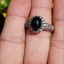 หยก พม่า แท้ Jade แหวนหยก หยกดำ ส่องเขียว (Black jadeite) 1.59 กะรัต (Cts.) Size 60 ดิบ ไม่ผ่านการปรับปรุง (Type A) พม่า (Myanmar)