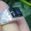 หยก พม่า แท้ Jade แหวนหยก หยกส่องเขียว (ฺBlack jadeite) ดิบ (Size) 58 ไม่ผ่านการปรับปรุง (Type A) พม่า (Myanmar)