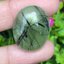 ไหมดำ พรีไนท์ Prehnite with Black tourmaline 33.45 กะรัต Cts. พลอยแท้ อัญมณีมงคลประจําวันเกิด เครื่องประดับพลอย