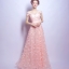 Pre-order ชุดแฟนซี ชุดเจ้าสาว ชุดราตรี สีชมพูโอรส แขนกุด ผ้าลูกไม้ เชือกผูกหลัง