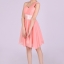 พร้อมส่ง ชุดราตรีสั้น บ่าเฉียง สีโอรส คอเว้า Sweet Heart คาดเอวผ้าซาติน