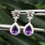 ชุดเครื่องประดับพลอย อเมทิส Amethyst Jewelry ตัวเรือนเงินแท้ ชุบทองคำขาว เพชร CZ คัดคุณภาพ