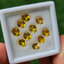 พลอย บุษราคัม yellow sapphire 7.41 กะรัต (Cts.) 10 เม็ด (Pcs.) พลอยแท้ อัญมณีมงคลประจําวันเกิด เครื่องประดับพลอย