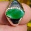หยก พม่า แท้ Jade แหวนหยก 翡翠戒指 (Jadeite ring) 0.74 กะรัต (Cts.) (Size) 29 ดิบ ไม่ผ่านการปรับปรุง (Type A) พม่า (Myanmar)