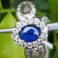แหวน พลอย ไพลิน ดิบ (Size) 51 Unheated Blue Sapphire Ring