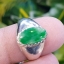 หยก พม่า แท้ Jade แหวนหยก 翡翠戒指 (Jadeite ring) 0.74 กะรัต (Cts.) (Size) 29 ดิบ ไม่ผ่านการปรับปรุง (Type A) พม่า (Myanmar)