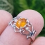 แหวน พลอยบุษราคัม Yellow Sapphire Silver Ring (Size) 52 ตัวเรือนเงิน ชุบทองคำขาว/โรเดียม ประดับด้วย เพชร CZ คัดคุณภาพ